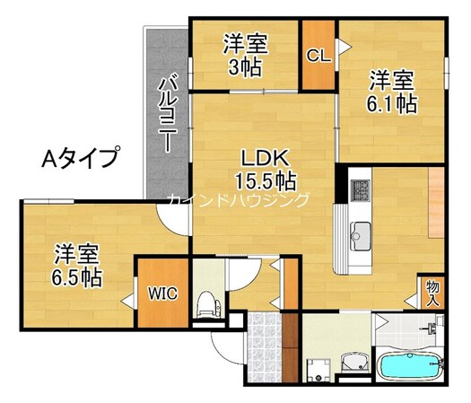 Clashist清水丘 Westの物件間取画像